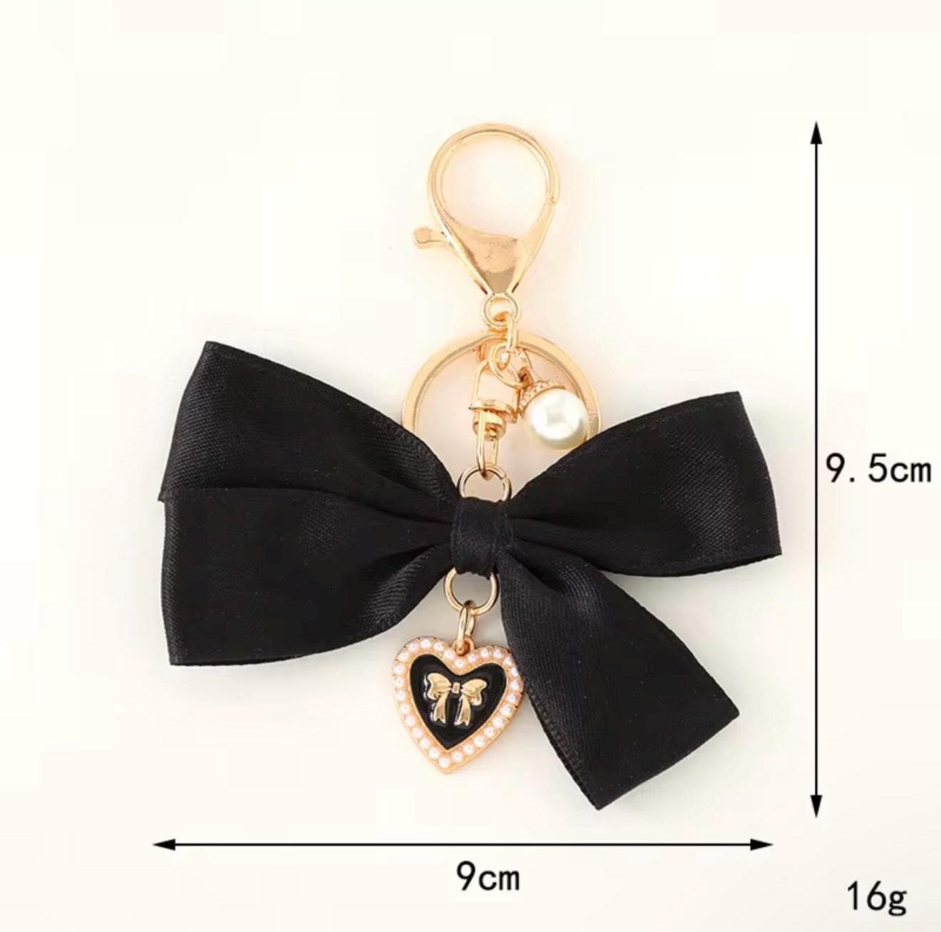 Cute Bow Keychain in Pink, Grey, Beige, and Black