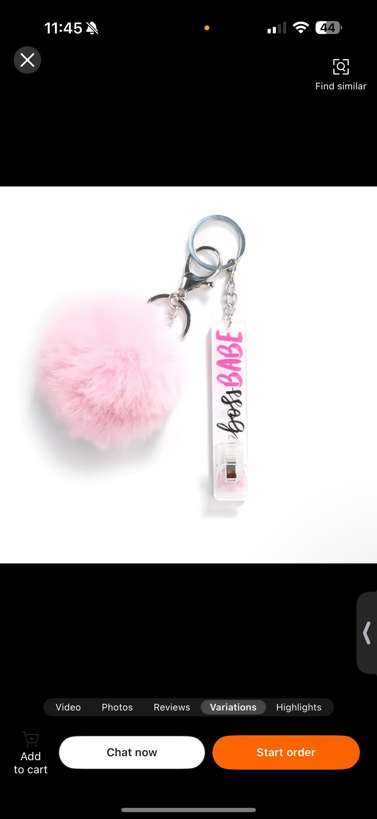 Card Holder Keychain in Pink and White with Pink Pom Pom