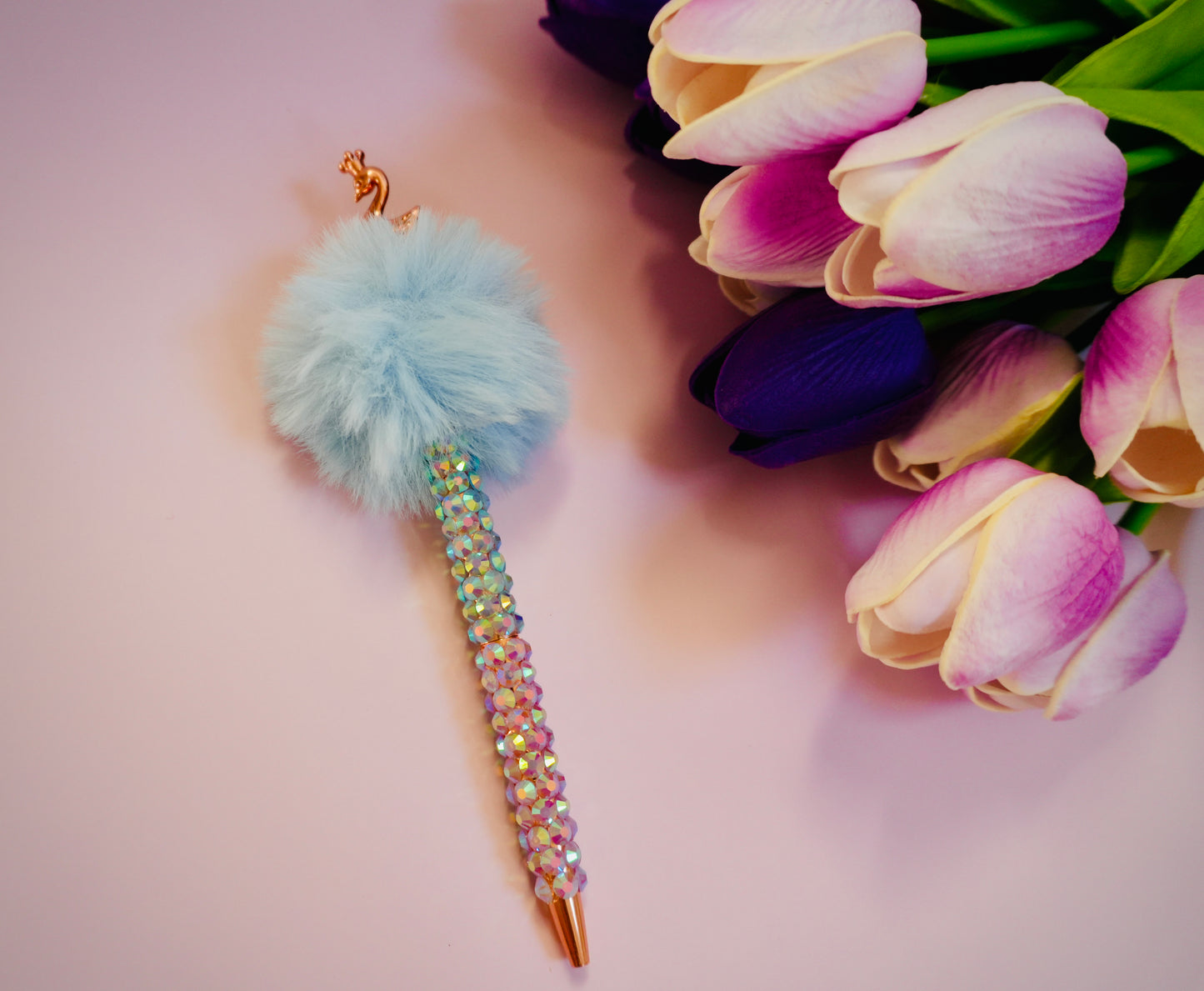Bedazzled Pom Pom Pens