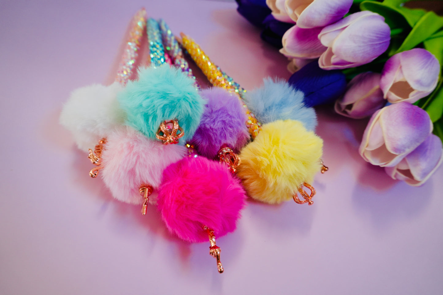 Bedazzled Pom Pom Pens