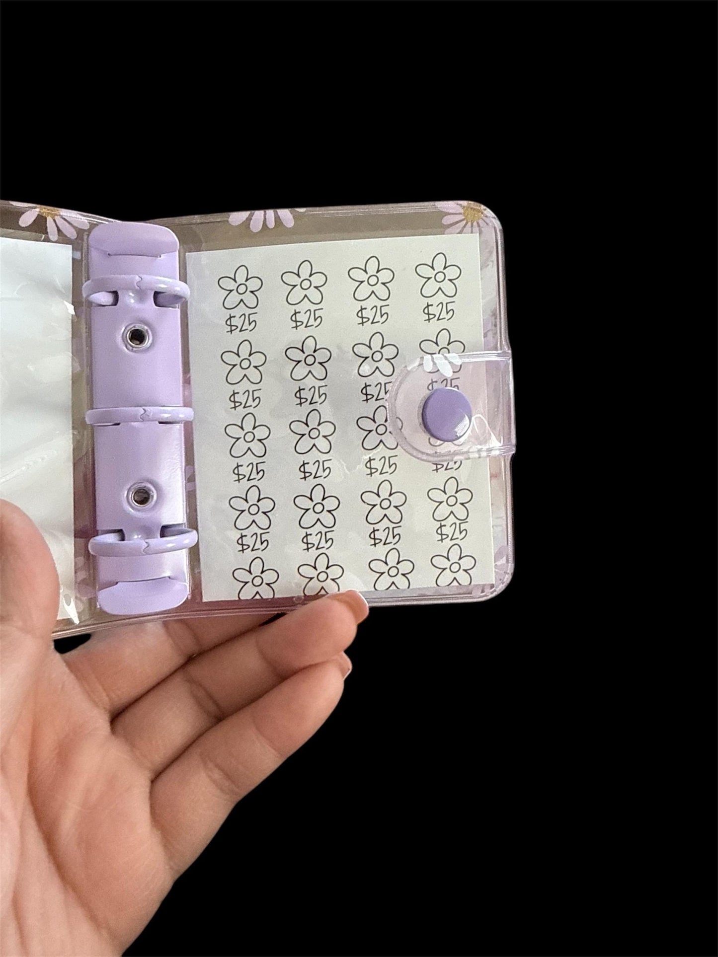 Daisy Kid and Adult Friendly Custom Mini Savings Challenge Mini Binders- Fill the Meadows