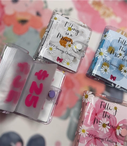 Daisy Kid and Adult Friendly Custom Mini Savings Challenge Mini Binders- Fill the Meadows